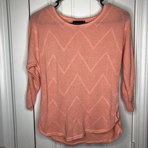 Dana Buchman Chevron Peach Sweater Medium